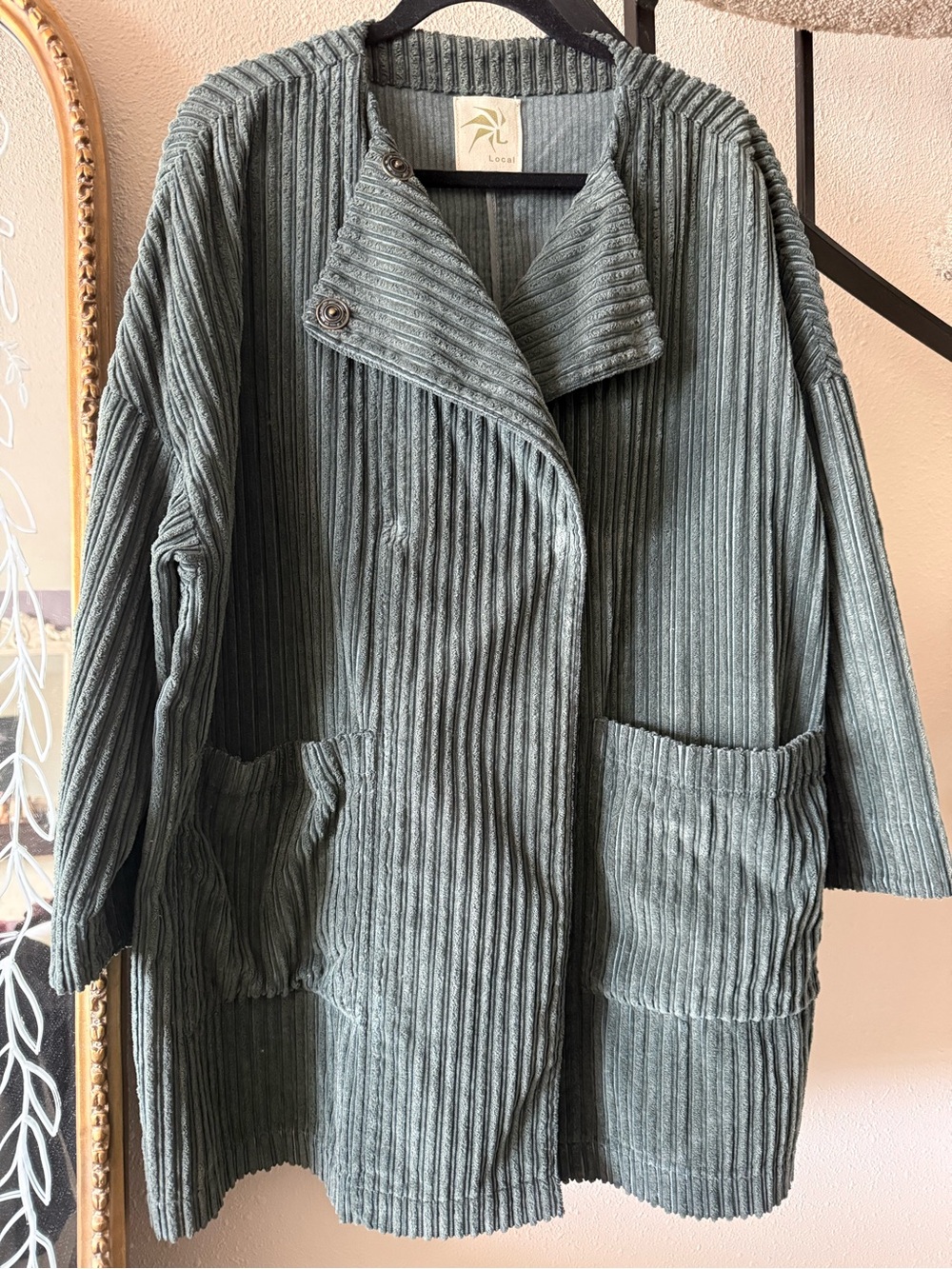 Local Corduroy Coat in Sage Green